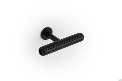 T-Bar Rille Mini Aluminium Svart Borstad Möbelknopp