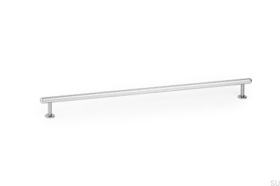 Rille Mini 320 avlångt möbelhandtag, polerad nickel