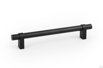 Nobb 192 längsgående möbelhandtag, borstad aluminium, svart