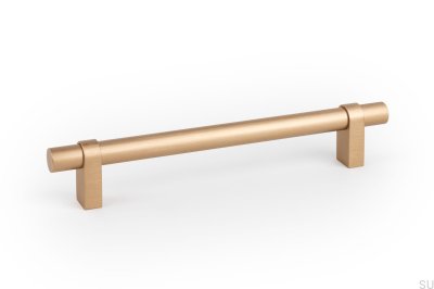 Nobb 192 avlångt möbelhandtag, borstad aluminium, guld