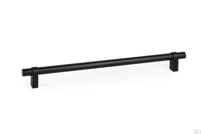 Nobb 320 längsgående möbelhandtag, borstad aluminium, svart
