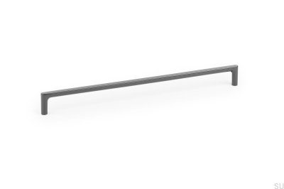 Pura 256 avlångt möbelhandtag, metall, svart titan, polerat