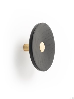 Zoot 120 Vägghängare Matt Svart Trä med Guldborstad Aluminium