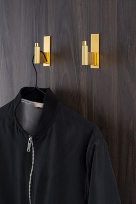 Vägghängare med bricka Arpa Plate Aluminium Rustik Guld