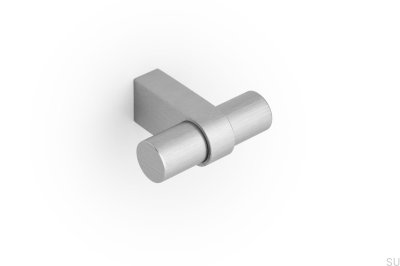 T-Bar Nobb Aluminium Silver Borstad Möbelknopp