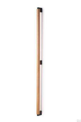 Duo Big 960 ensidigt längsgående möbelhandtag, träek med svart aluminium