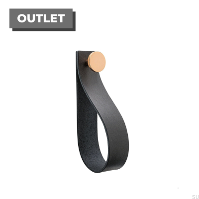 Vägghängare Loop Strap svart läder med koppar