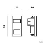 rysunek techniczny modułu do Euro Plate RJ45