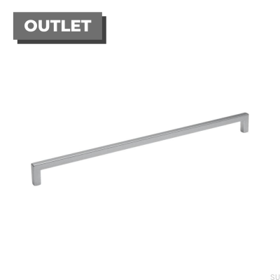 Avlångt möbelhandtag 0143 492 Silver Borstad (inox look)