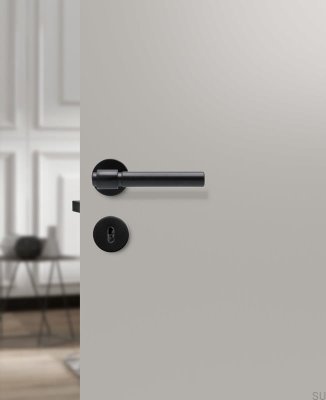 Helix 200 Slät metall svart standard skandinaviskt dörrhandtag