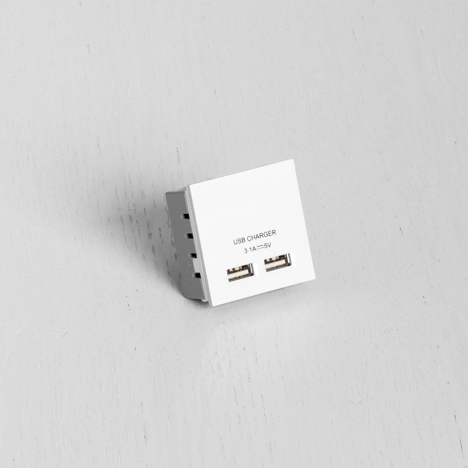 Wkład modułowy z dwoma portami USB biały