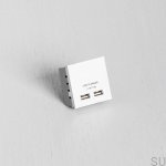 Wkład modułowy z dwoma portami USB biały