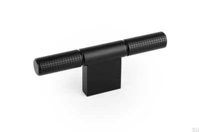 T-Bar Point Aluminium Borstad Svart Möbelknopp