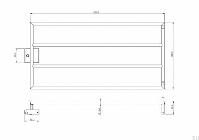 Badrumsradiator TW400-800 Mässing Polerad Omålad