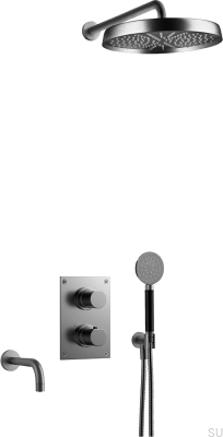ARM7368 ED2 Mässing Svart Borstad Krom Duschset