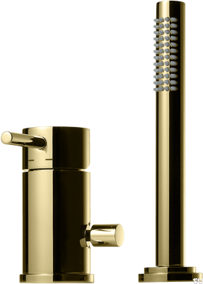 Badkarsblandare med duschmunstycke BI048, Honey Gold Brass