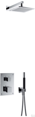 Duschset med termostatisk tryckkran BOX8268 SQUARE ED2 Mässing Krom
