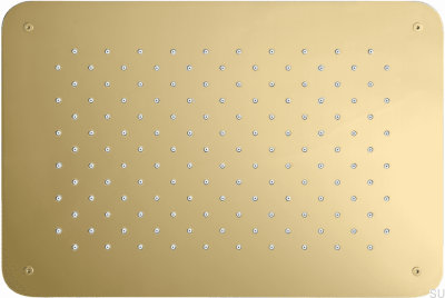 Duschmunstycke, rektangulär regndusch 370 x 250 ZSOF092, Mässing, Honungsguld