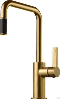 Köksblandare med utdragbar pip ARM577 Mässing Honung Guld Borstad
