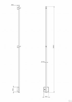 Badrumsradiator TW1500-85, polerat kromstål