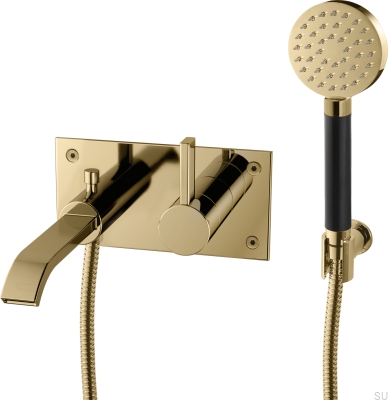 Väggmonterad termostatbadkarsblandare ARM036, Honey Gold Brass