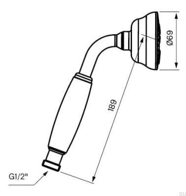 Duschmunstycke Classic ZDOC030 Polerat Olackerat