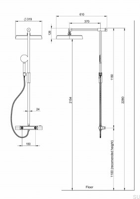 ARM300-150 Honey Gold Mässing Duschset
