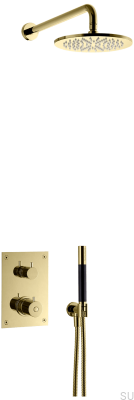 Duschset med termostatisk tryckkran BOX7268 ED2 Mässing Honung Guld