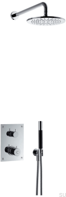 Duschset med termostatisk tryckkran BOX7268 ED2 Mässing Krom