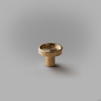 Ina S Kort möbelknopp Mässing, Borstad, Omålad