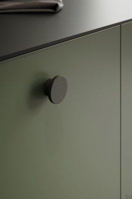 Circle 50 Wooden Oak Svart möbelknopp