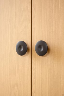 Dimple 60 trä ask svart möbelknopp
