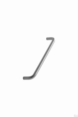 Avlångt möbelhandtag D-handtag 128 stål silver satin
