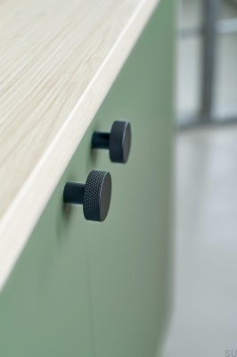 Simon 35 Stål Svart möbelknopp