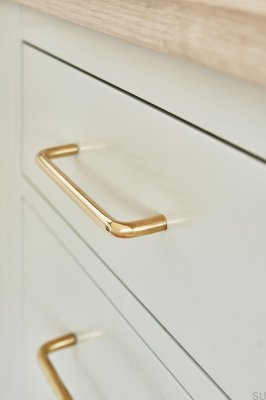 Rörformigt 128 långt möbelhandtag Mässing Guld Polerat Olackerat