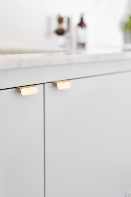 Möbelhandtag i patina 30 kant, guld, polerat, olackerat