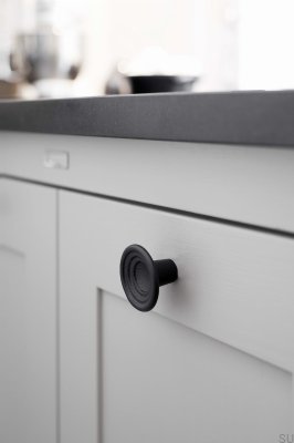 Möbelknopp Fleur 46.1 Gjutjärn Mattsvart