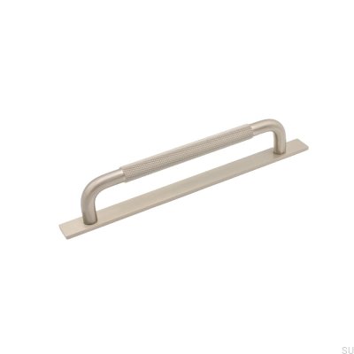 Helix 160 aluminium silver avlångt möbelhandtag med bricka