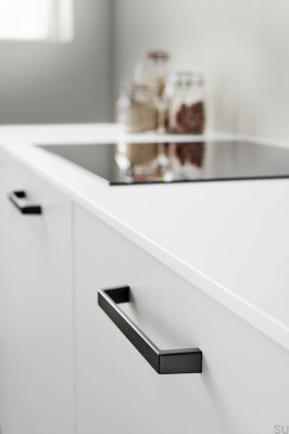 Söm 160 avlångt möbelhandtag, aluminium, mattsvart