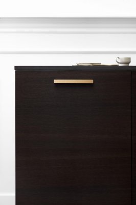 Elan 160 avlångt möbelhandtag, borstad aluminium och guld