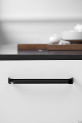 Avlångt möbelhandtag Insida 160 Aluminium Matt Svart
