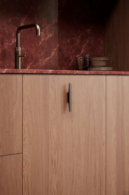 Avlångt möbelhandtag Facet 32 Aluminium Brun Matt