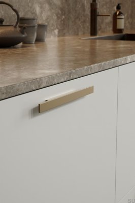Avlångt möbelhandtag Facet 96 Aluminium Guld Matt