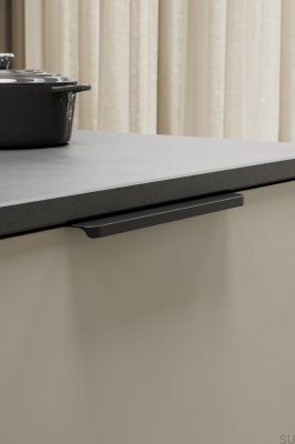 Kant möbelhandtag Comet 160 Aluminium Matt Svart