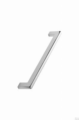 Avlångt möbelhandtag Flat 192 Metall Silver Krom