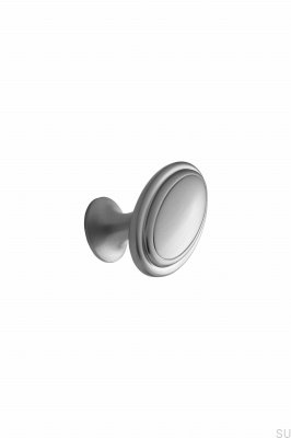 Oval 60 metall silver möbelknopp