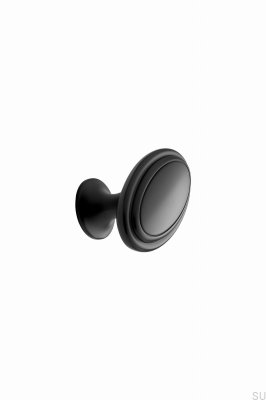 Oval möbelknopp i metall 60, mattsvart