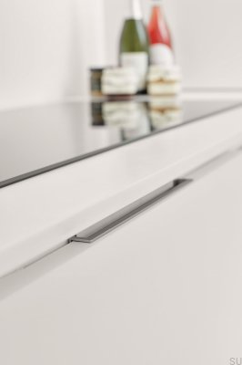 Infällt möbelhandtag Baksida 128 Metall Silver Sandblästrad