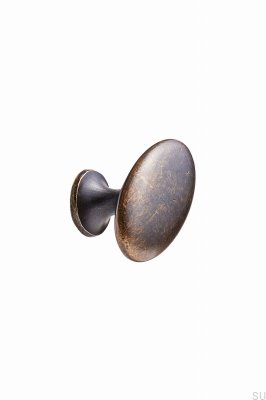 Oval Enkel W/Pins 26 Möbelknopp Metall Antik Brons