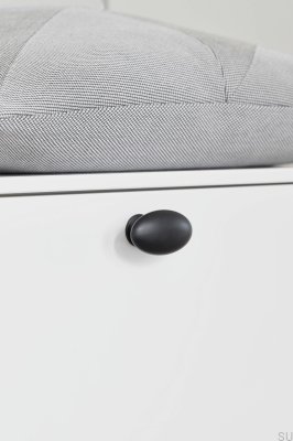 Oval Enkel W/Pins 26 möbelknopp, Mattsvart Metall